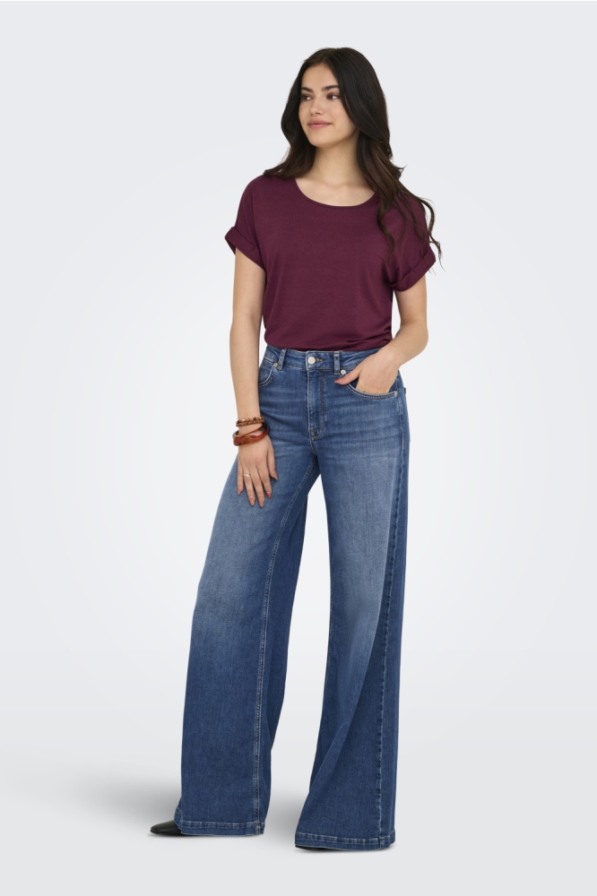 ONLMOSTER S/S O-NECK TOP NOOS JRS 15106662 BURGUNDY